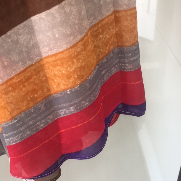 Lauren Ralph Lauren multi stripe maxi skirt lined 14 - Picture 6 of 9